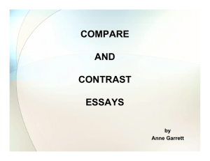 COMPARE AND CONTRAST ESSAYS