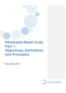 Wholesale-Retail Code Part 1: Objectives, Definitions