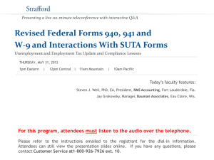 Revised Federal Forms 940, 941 and W-9 and Interactions