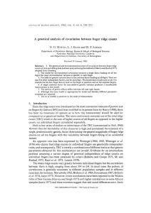 A genetical analysis of co variation between finger ridge counts