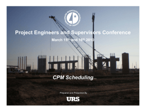CPM Schedule Guidelines