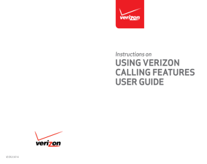 Instructions on Using Verizon Calling FeatUres User gUide