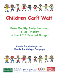 Children Can't Wait - Alliance for Quality Education