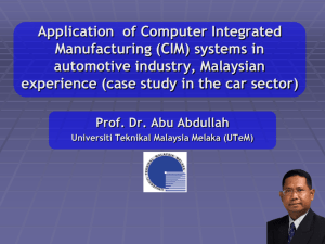 Application of Computer Integrated Manufacturing (CIM) systems in