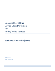 Universal Serial Bus Device Class Definition for Audio/Video