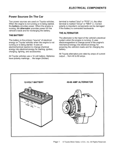 Power Sources On The Car ELECTRICAL