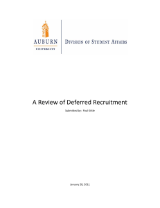 A Review of Deferred Recruitment