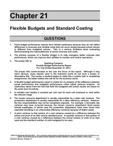 Chapter 21 Flexible Budgets and Standard Costing QUESTIONS