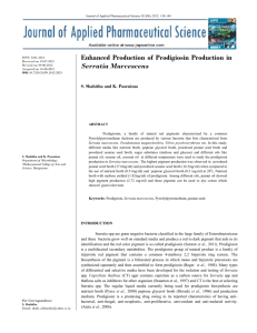 Enhanced Production of Prodigiosin Production in Serratia
