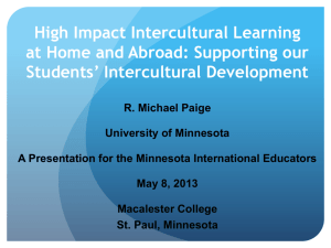 High Impact Intercultural Learning at Home and Abroad - mn