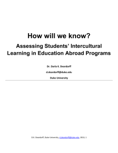 How Will We Know? Assessing Students' Intercultural Learning
