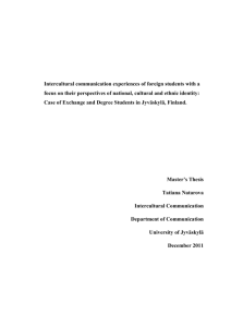 Intercultural communication experiences of foreign students with a