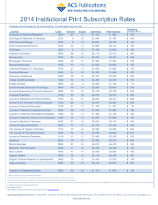 2014 Institutional Print Subscription Rates