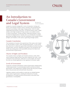 An Introduction to Canada's Government and Legal System