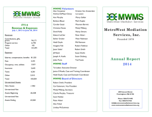 MetroWest Mediation Services, Inc. Annual Report 2014