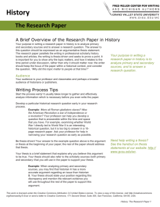 History The Research Paper