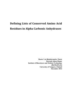 Defining Lists of Conserved Amino Acid Residues in Alpha Carbonic