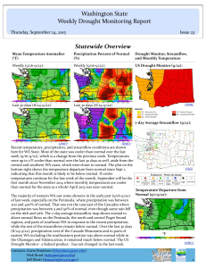 Statewide Overview Washington State Weekly Drought Monitoring
