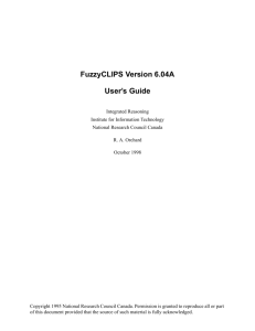 FuzzyCLIPS Version 6.04A User's Guide