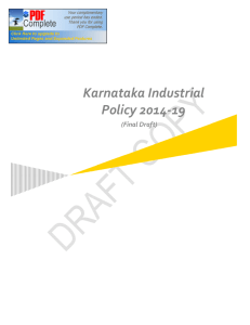 Karnataka Industrial Policy 2014-19