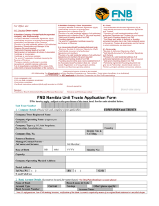 FNB UTS Application form _Companies and Trusts_