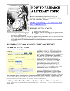 How to Research a Literary Topic