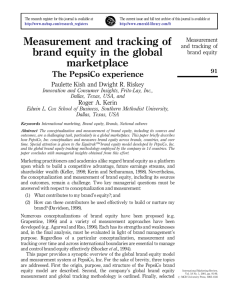 Measurement and tracking of brand equity in the global