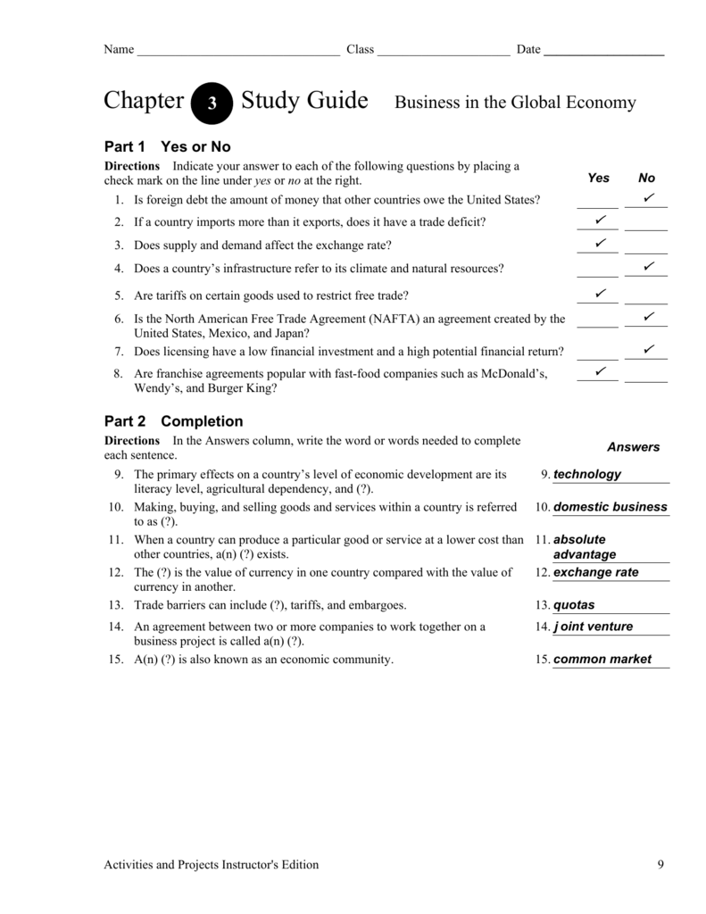 27 Chapter 3 Political And Economic Analysis Worksheet ...
