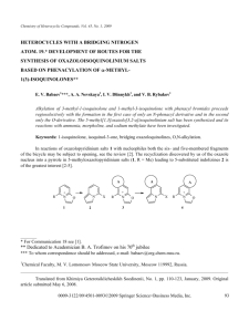 Heterocycles with a bridging nitrogen atom. 19. Development of the