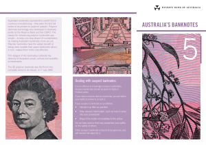 $5 Banknote Brochure - Reserve Bank of Australia Banknotes