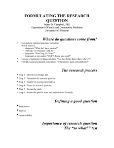 formulating the research question