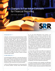 Changes to Fair Value Concepts for Financial