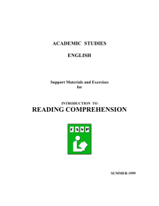 introduction to reading comprehension