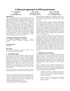 A lifecycle approach to SOA governance