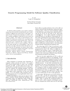 Genetic Programming Model for Software Quality Classification