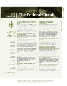 Last Month at the Federal Circuit - April 2005