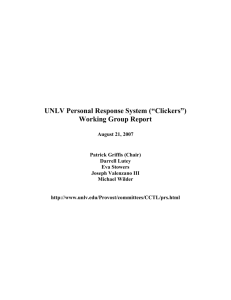 UNLV Personal Response System (“Clickers”) Working Group Report