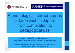 A phonological learner corpus of L2 French in Japan: from