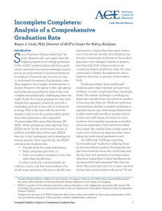 Incomplete Completers: Analysis of a Comprehensive Graduation