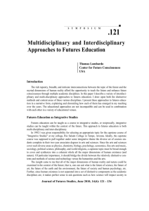 Multidisciplinary and Interdisciplinary Approaches to Futures