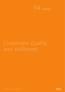 Customers: Quality and fulfilment