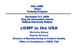 cGMP in the USA - Pharmaceutical Manufacturing