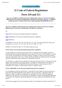 21 Code of Federal Regulations Parts 210 and 211