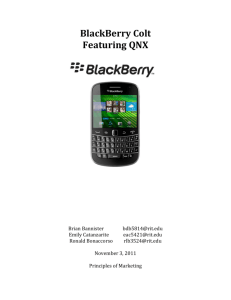 BlackBerry Colt Featuring QNX