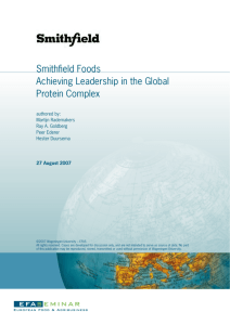 Smithfield Foods Achieving Leadership in the Global Protein Complex