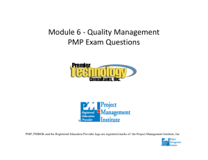 Module 6 - Quality Management PMP Exam Questions