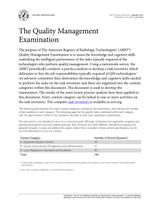 Quality Management Content Specifications