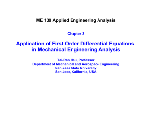 Application of First Order Differential Equations in Mechanical