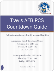 Travis AFB PCS Countdown Guide - Airman and Family Readiness