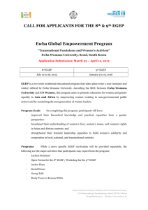 CALL FOR APPLICANTS FOR THE 8th & 9th EGEP Ewha Global